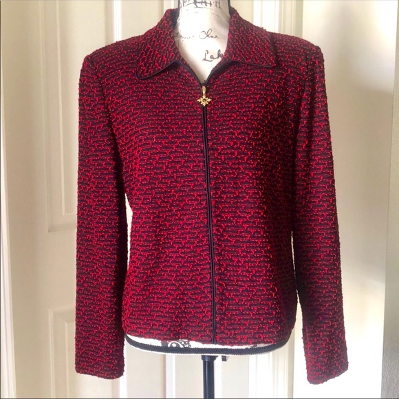 St. John Jackets & Blazers - St John Collection by Marie Gray Zipper Cardigan